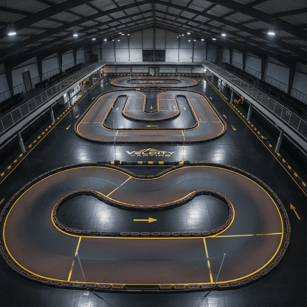 Vue aérienne du circuit APEX KART